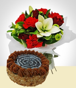 Tortas y Chocolates - Combo Navideo - Flores y Pastel